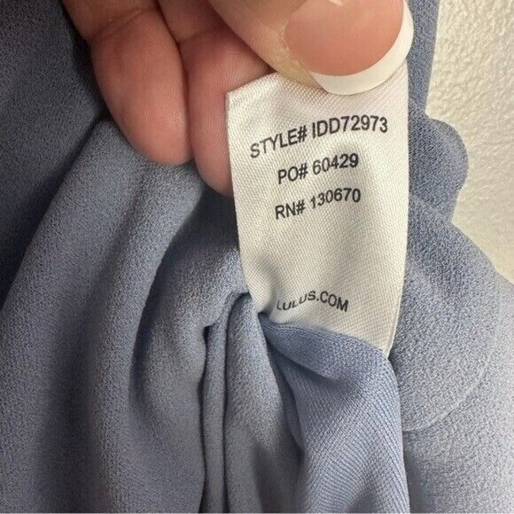 LULU’S Song of Love Blue Grey Off-the-Shoulder Maxi Dress Size XS - Picture 9 of 10